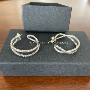 David Yurman Crossover Hoop Earrings